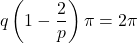 \begin{equation*} q\left( 1- \frac{2}{p}  \right)\pi = 2\pi \end{equation}