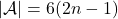 |\mathcal{A}|=6(2n-1)